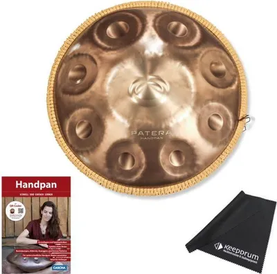 Image de Patera Handpan HPDM-12 Compact acier inoxydable D-Kurd avec manuel d'instruction