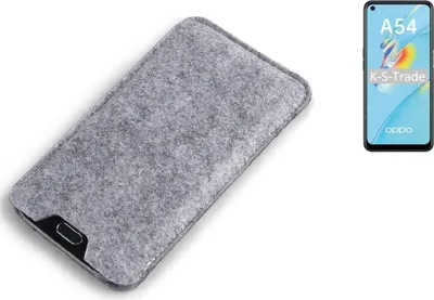 Produktbild von K-S-Trade Filz Handyhülle kompatibel mit Oppo A54 Schutzhülle Filztasche Filz Tasche Case Sleeve Handy Hülle Filzhülle grau