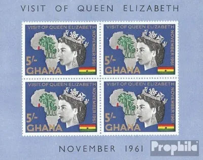 Produktbild von Briefmarken Ghana 1961 Mi Block6 (kompl.Ausg.) postfrisch Elisabeth