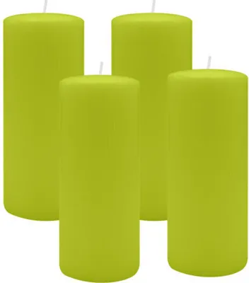 Produktbild von 4er Set Adventskranzkerzen Lime Grün Ø 50 x 200 mm