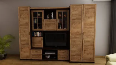 Produktbild von Meblast | Eden Wohnwand; Dunkles Sonoma / Lefkas Eiche - Premium Beschläge | Möbel, Natürliche Materialien TV-Möbel, Große Anbauwand, Schrankwand, Wohnzimmer-Set, Sonoma Eiche