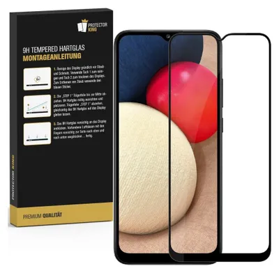 Produktbild von 3x 9H Panzerglas für Samsung Galaxy A02s FULL COVER Displayschutz Schutzglas Hartglas Schutzfolie Panzerfolie KLAR Tempered echtes Displayglas Glasfolie Displayfolie Folie Transparent