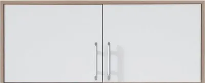 Produktbild von Schrankaufsatz Hannut 03, Farbe: Weiß / Eiche - Abmessungen: 40 x 100 x 56 cm (H x B x T)