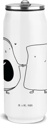 Produktbild von Mr. & Mrs. Panda Thermosflasche Avocado Toast - Weiß - Geschenk, Thermoflasche, Getränkeflasche, Hochzeitsgeschenk, Wasserflasche, Toastbrot, Hochzeit, Sportflasche