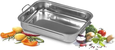 Immagine prodotto di Karl Krüger 15025 Casseruola in acciaio inox Piastra per arrostire 27 x 20 cm