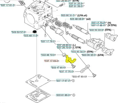 Image de Levier de carburateur Husqvarna 340E 357XP 350 537176901