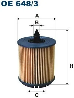 Produktbild von FILTRON Ölfilter Filtereinsatz OE 648/3, Höhe 93 mm, Außendurchmesser 61,5 mm