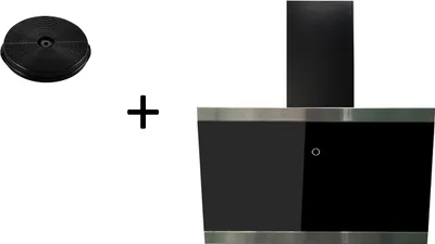 Produktbild von Dunstabzugshaube Schräghaube Kopffrei 60 cm Schwarz mit Filter Respekta