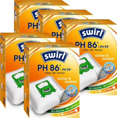 Produktbild von 5 x Swirl PH 86 MP Plus AirSpace Staubsaugerbeutel Staubbeutel Microvlies