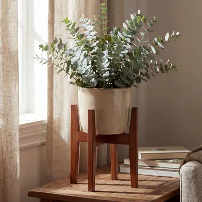 Produktbild von Bambus Pflanzenständer HWC-Q31, Blumenständer Blumentopfständer Blumenhalter, verstellbar 30x27-37cm braun