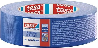Zdjęcie produktu dla Tesa Páska textilní omítací 25 m x 38 mm modrá