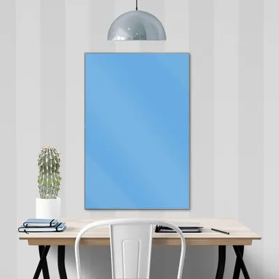 Produktbild von banjado Magnettafel aus Glas, beschreibbar, 50x75cm groß, ESG Sicherheitsglas mit Motiv Pastellblau [MTGH2-0019]