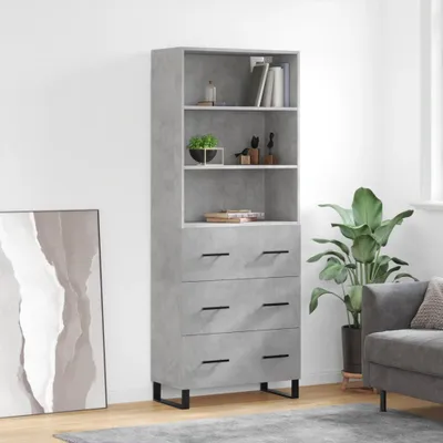 Produktbild von Möbel Highboard Betongrau 69,5x34x180 cm Holzwerkstoff - Kommoden 3189409