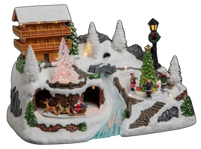 Produktbild von Weihnachtsdorf Häuschen, mit LED-Beleuchtung