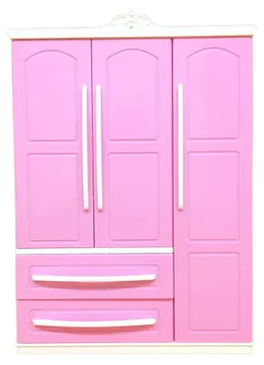 Produktbild von Kleiderschrank Rosa - Puppenschrank - Kleidungsorganizer - Mini Kleiderschrank - Mehrere Fächer - Abmessungen 25,8x18,3x6,5cm