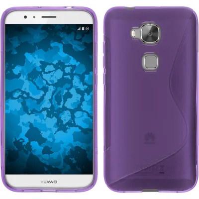 Produktbild von PhoneNatic Case kompatibel mit Huawei G8 - lila Silikon Hülle S-Style + 2 Schutzfolien