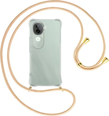 Produktbild von Handykette Backcover-Schutzhülle mit Band (Metall goldfarben) für Vivo iQOO Z9S 5G - Goldkordel