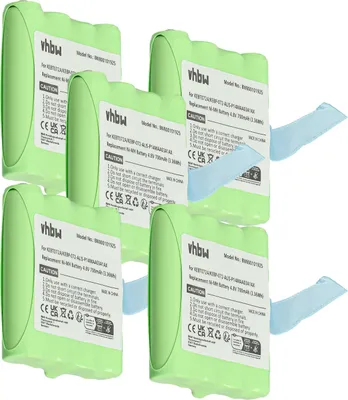 Produktbild von vhbw 5x Akku kompatibel mit Switel WTF735, WTF732 Funkgerät, Walkie Talkie (700 mAh, 4,8 V, NiMH)