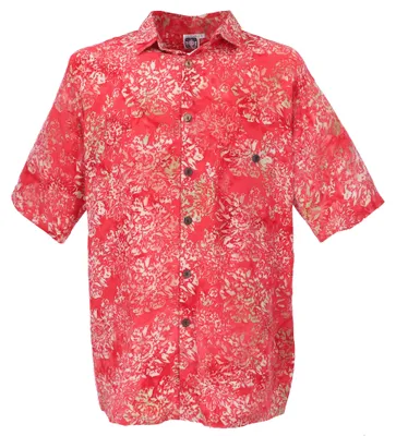 Produktbild von Casual Freizeithemd, Bali Batikhemd - Rot, Herren, Viskose, Größe: XL