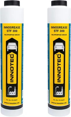 Immagine prodotto di 2 pezzi INNOTEC INNOGREASE STF 300 LS Cartuccia di grasso 400 g – grasso multiuso resistente agli urti e alla pressione, stabile a lungo termine, idrorepellente
