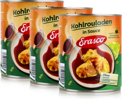 Produktbild von Erasco Kohlrouladen in Sauce 800g Fertigessen (3er Pack)