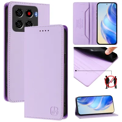 Produktbild von Lederhülle für ZTE Blade A56 Hülle Flip Brieftasche Kartenfächern Ständer Schutzhülle Violett