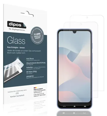 Produktbild von 2x Schutzfolie für ZTE Kantan Sumaho5 matt - Anti-Shock 9H Folie dipos Glass Kunststoffglas