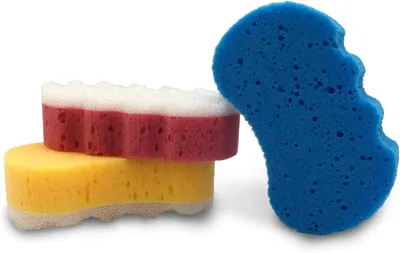 Produktbild von 6 Massageschwämme, Duschschwämme und Badeschwämme in Handform zum Körperpeeling