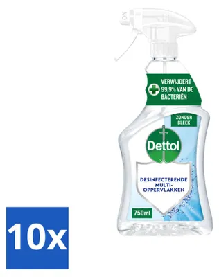Produktbild von 10 x Dettol Allesreiniger Spray ohne Bleiche - 750 ml - Vorteilspackung - 10 Stücke