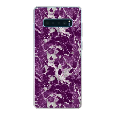 Produktbild von MuchoWow® Handyhülle Schutzhülle Hülle für Samsung Galaxy S10 Plus Marmor - Glitter - Lila - Muster Silikon Softcase Handy Hülle - Schutzhülle