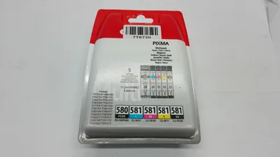 Produktbild von Canon PGI-580BK/CLI-581 BK/C/M/Y Pigment- und Farbstofftinte Multipack, Standardertrag, Schwarz, Cyan, Magenta, Gelb, 11,2 ml, 5,6 ml, 5 Stück(e), Multipack