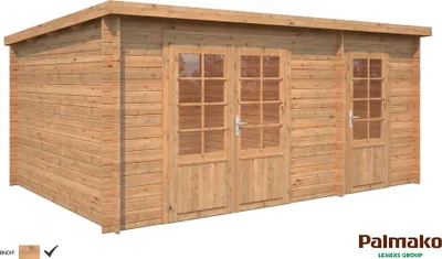 Produktbild von Palmako Gartenhaus Ella 13,1 m² Zweiraumhaus - 28 mm Hellbraun tauchimprägniert