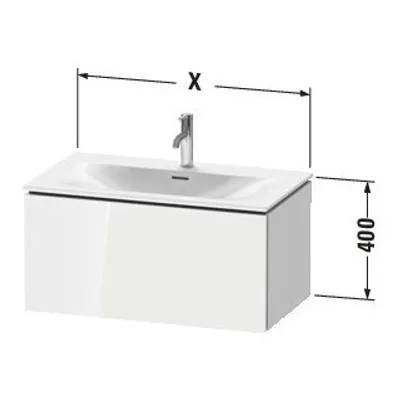 Image de Lavabo DURAVIT LC613705353 WTU L-Cube, 400 x 820 x 481 mm