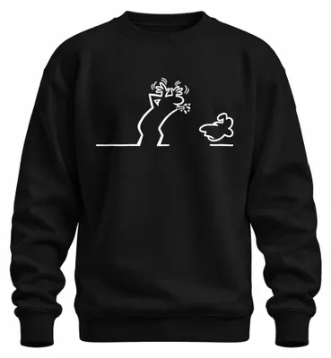 Imagen del producto de Sudadera con cuello redondo, diseño "Linea Strichmännchen Balum Osvaldo Kult", estilo dibujo animado, color , talla L