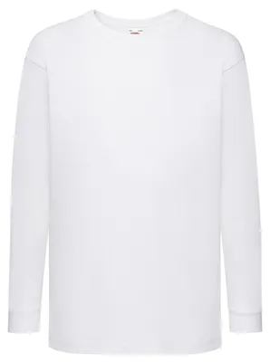 Immagine prodotto di Fruit of the Loom - Maglietta "Valueweight" per bambini a maniche lunghe FK2932 (116) (bianca)