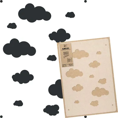 Produktbild von Große Malschablonen M 43x64 cm, Wolke Himmel Nimbus Muster, Wiederverwendbare Kunststoff Wandschablone