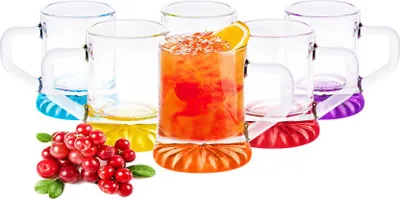 Produktbild von 6 Schnapsgläser mit Henkel Mix Tequilagläser Stamper Wodkagläser Schnapskrüge