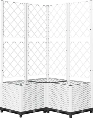 Produktbild von vidaXL Pflanzkübel mit Rankgitter Weiß 80x80x136 cm PP