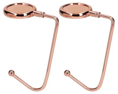 Produktbild von kwmobile Taschenhalter für Tisch - 2x Handtaschenhalter für Tisch - Taschenhaken - Taschen Aufhänger - Taschen Halter Haken - Tischhaken Set Kupfer