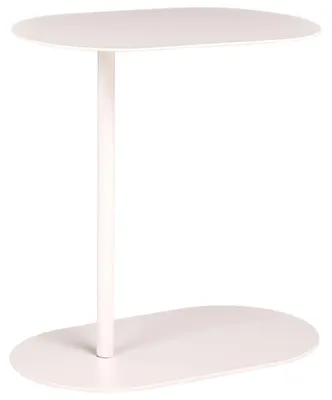Zdjęcie produktu dla BELIANI Stolik pomocniczy złamana biel metalowy 48 x 49 cm styl nowoczesny stolik na kanapę