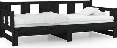 Obrázek produktu pro vidaXL Rozkládací postel černá masiv borovice 2x(90x190) cm