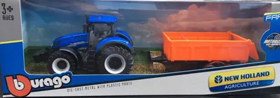 Image de Bburago 1:50 Tracteur agricole New Holland avec tracteur