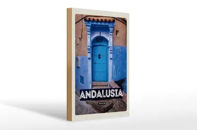 Produktbild von Holzschild Reise 20x30cm Andalusia Spain Retro Altstadt