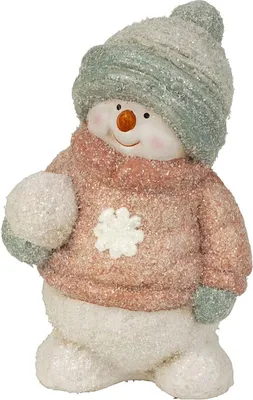 Produktbild von Mel-O-Design 7995 Schneemann stehend mit Winterbekleidung rosa