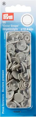Obrázek produktu pro Prym 393124, Druky (patentky), Polyoxymetylen (POM), Šedá, Matný, Kulatý, 1,24 cm