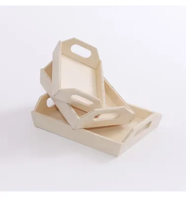 Imagen del producto de Bandeja de madera, juego de 3 unidades, 19X13H4 cm (kit de 5 unidades)