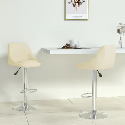 Produktbild von The Living Store Barhocker 2 Stk. Creme Kunstleder