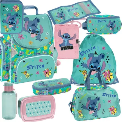 Produktbild von Mega Schulset XXL – Stitch Disney | 10-teiliges Schulranzen-Set Für Jungen & Mädchen  Klasse 1–4