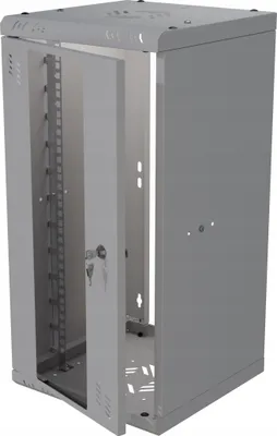 Produktbild von Szafa Rack 10" 12U 300mm Serwerowa Wisząca Na Klucz Szklane Drzwi Szara