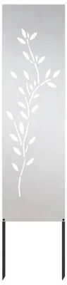 Image de vidaXL Toile pare-vue jardin Floral Argent 32 x 140 cm Acier inoxydable